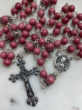 Load image into Gallery viewer, Rhodonite Gemstone - Sterling Silver Medals - Reproductions of Antique French Medals CeCeAgnes