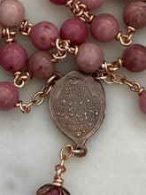 Load image into Gallery viewer, Saint Therese Chaplet - Rhodonite - Roses Crucifix - Bronze CeCeAgnes