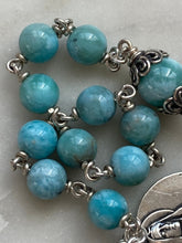 Load image into Gallery viewer, Holy Family Rosary Tenner - Larimar and Sterling Silver Single Decade Rosary - Saint Joseph - Our Lady of Sorrows CeCeAgnes