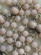 Load image into Gallery viewer, Saint Therese Pink Opal Rosary - Sterling Silver Medals - Reproductions of Antique French Medals CeCeAgnes