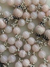 Load image into Gallery viewer, Saint Therese Pink Opal Rosary - Sterling Silver Medals - Reproductions of Antique French Medals CeCeAgnes