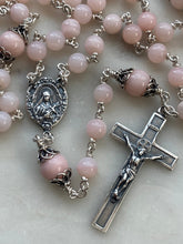 Load image into Gallery viewer, Saint Therese Pink Opal Rosary - Sterling Silver Medals - Reproductions of Antique French Medals CeCeAgnes