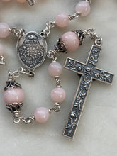 Load image into Gallery viewer, Saint Therese Pink Opal Rosary - Sterling Silver Medals - Reproductions of Antique French Medals CeCeAgnes
