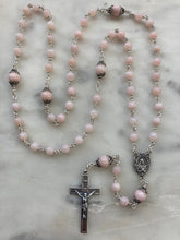 Load image into Gallery viewer, Saint Therese Pink Opal Rosary - Sterling Silver Medals - Reproductions of Antique French Medals CeCeAgnes