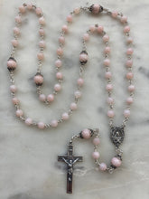 Load image into Gallery viewer, Saint Therese Pink Opal Rosary - Sterling Silver Medals - Reproductions of Antique French Medals CeCeAgnes