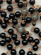 Load image into Gallery viewer, Large Black Onyx and Emerald Rosary - Bronze Medals CeCeAgnes