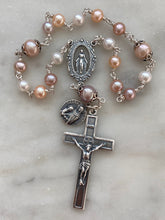 Load image into Gallery viewer, Saint Anne Chaplet - Grandmother's Chaplet - Sterling Silver Pearl Rosary CeCeAgnes