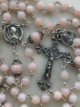 Load image into Gallery viewer, Pink Opal Rosary - Sterling Silver Medals - Reproductions of Antique French Medals CeCeAgnes