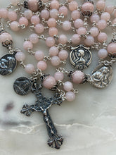 Load image into Gallery viewer, Pink Opal Rosary - Sterling Silver Medals - Reproductions of Antique French Medals CeCeAgnes