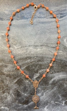 Load image into Gallery viewer, Blessed Sacrament Chaplet Necklace - Gold Sunstone and Bronze