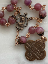 Load image into Gallery viewer, St. Raphael Chaplet - Pink Tourmaline Gemstones - Solid Bronze CeCeAgnes