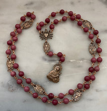 Load image into Gallery viewer, Seven Sorrows Chaplet - Bronze and Rhodonite Rosary - Servite - CeCeAgnes