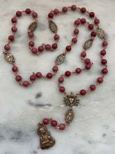 Load image into Gallery viewer, Seven Sorrows Chaplet - Bronze and Rhodonite Rosary - Servite - CeCeAgnes