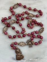 Load image into Gallery viewer, Seven Sorrows Chaplet - Bronze and Rhodonite Rosary - Servite - CeCeAgnes