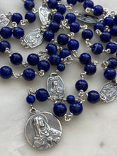 Load image into Gallery viewer, Seven Sorrows Chaplet - Sterling Silver and Lapis Rosary - Servite - CeCeAgnes