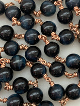 Load image into Gallery viewer, Large Bronze Rosary - Saint Michael - Blue Tiger Eye  CeCeAgnes