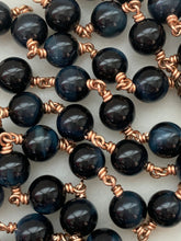 Load image into Gallery viewer, Large Bronze Rosary - Saint Michael - Blue Tiger Eye CeCeAgnes