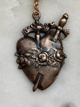 Load image into Gallery viewer, Roses and Aquamarine Single Decade Rosary - Bronze - Immaculate Heart