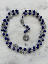 Load image into Gallery viewer, Seven Sorrows Chaplet - Sterling Silver and Lapis Rosary - Servite - CeCeAgnes