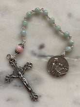 Load image into Gallery viewer, Saint Cecilia Jade and Opal Sterling Silver Single Decade Rosary