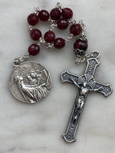 Load image into Gallery viewer, Saint Cecilia Sterling Silver Rosary: AAA Ruby Gemstones, Crucifix