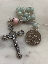 Load image into Gallery viewer, Saint Cecilia Jade and Opal Sterling Silver Single Decade Rosary