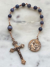 Load image into Gallery viewer, Saint Cecilia Tanzanite and Bronze Single Decade Rosary