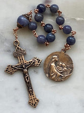 Load image into Gallery viewer, Saint Cecilia Tanzanite and Bronze Single Decade Rosary