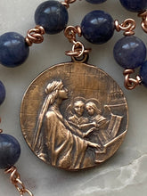 Load image into Gallery viewer, Saint Cecilia Tanzanite and Bronze Single Decade Rosary