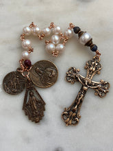 Load image into Gallery viewer, Freshwater Pearl Single Decade Rosary: Bronze St. Michael Medal