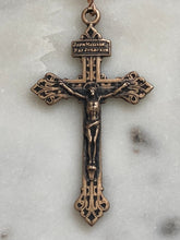 Load image into Gallery viewer, Memento Mori Rosary: Lava Bead, Ox Bone Skull, Bronze Pardon Crucifix