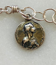 Load image into Gallery viewer, Handmade Sterling Silver Moonstone Rosary Bracelet with Medals