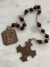Load image into Gallery viewer, Padre Pio Chaplet - Sacred Heart - Garnets and Bronze