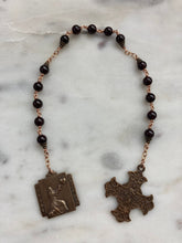 Load image into Gallery viewer, Padre Pio Chaplet - Sacred Heart - Garnets and Bronze
