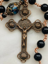 Load image into Gallery viewer, Saint Agatha Roses and Onyx Single Decade Rosary - Bronze