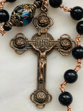 Load image into Gallery viewer, Saint Agatha Roses and Onyx Single Decade Rosary - Bronze
