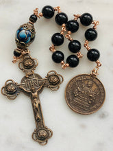 Load image into Gallery viewer, Saint Agatha Roses and Onyx Single Decade Rosary - Bronze