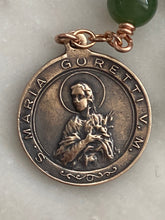 Load image into Gallery viewer, Saint Agnes Saint Maria Goretti Roses and Jade Single Decade Rosary - Bronze