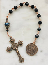 Load image into Gallery viewer, Saint Agatha Roses and Onyx Single Decade Rosary - Bronze