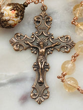 Load image into Gallery viewer, Saint Cecilia Tensha and Citrine Single Decade Rosary - Bronze