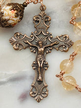 Load image into Gallery viewer, Saint Cecilia Tensha and Citrine Single Decade Rosary - Bronze