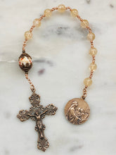 Load image into Gallery viewer, Saint Cecilia Tensha and Citrine Single Decade Rosary - Bronze