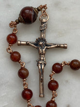 Load image into Gallery viewer, Our Lady of Guadalupe Pocket Rosary - Garnet and Bronze - One Decade Tenner CeCeAgnes
