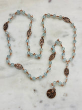 Load image into Gallery viewer, Seven Sorrows Chaplet - Aquamarine Rosary - Servite - CeCeAgnes