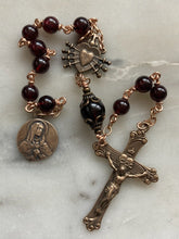 Load image into Gallery viewer, Pocket Servite Rosary - Garnet - Bronze - Seven Sorrows Chaplet - Our Lady of Sorrows CeCeAgnes