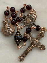 Load image into Gallery viewer, Pocket Servite Rosary - Garnet - Bronze - Seven Sorrows Chaplet - Our Lady of Sorrows CeCeAgnes