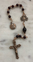 Load image into Gallery viewer, Pocket Servite Rosary - Garnet - Bronze - Seven Sorrows Chaplet - Our Lady of Sorrows CeCeAgnes