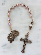 Load image into Gallery viewer, Freshwater Pearl Single Decade Rosary: Bronze Sacred Heart, Maria Goretti