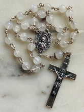 Load image into Gallery viewer, Saint Therese Chaplet - Rosary Chaplet - Moonstone Gemstones - Roses Crucifix - Sterling Silver