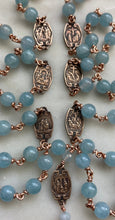 Load image into Gallery viewer, Seven Sorrows Chaplet - Bronze and Aquamarine Rosary - Servite - CeCeAgnes